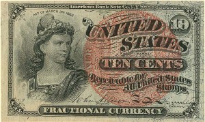 Fractional Currency - FR-1261 - 1863 dated US Currency